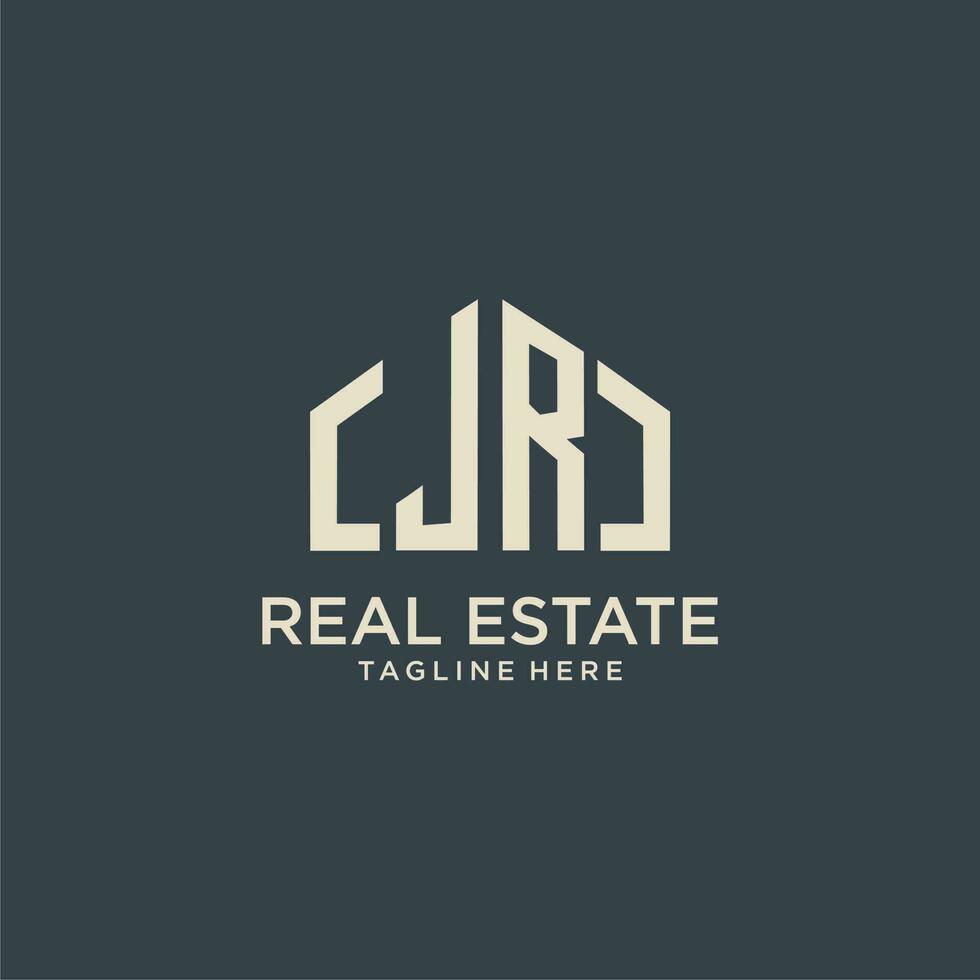JR initial monogram logo for real estate design vector
