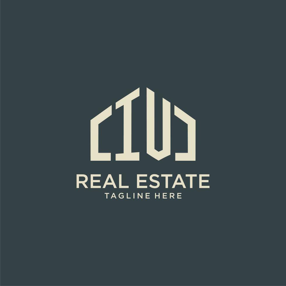 IV initial monogram logo for real estate design vector