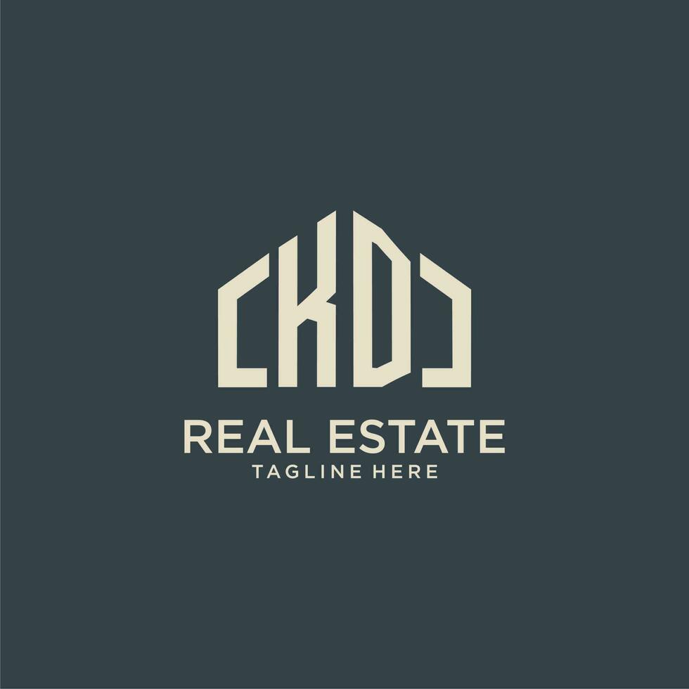 KD initial monogram logo for real estate design vector