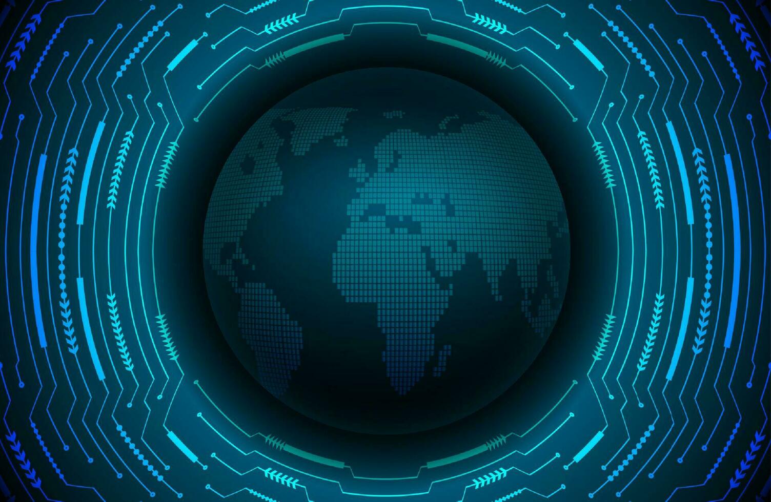 Modern Holographic Globe on Technology Background vector