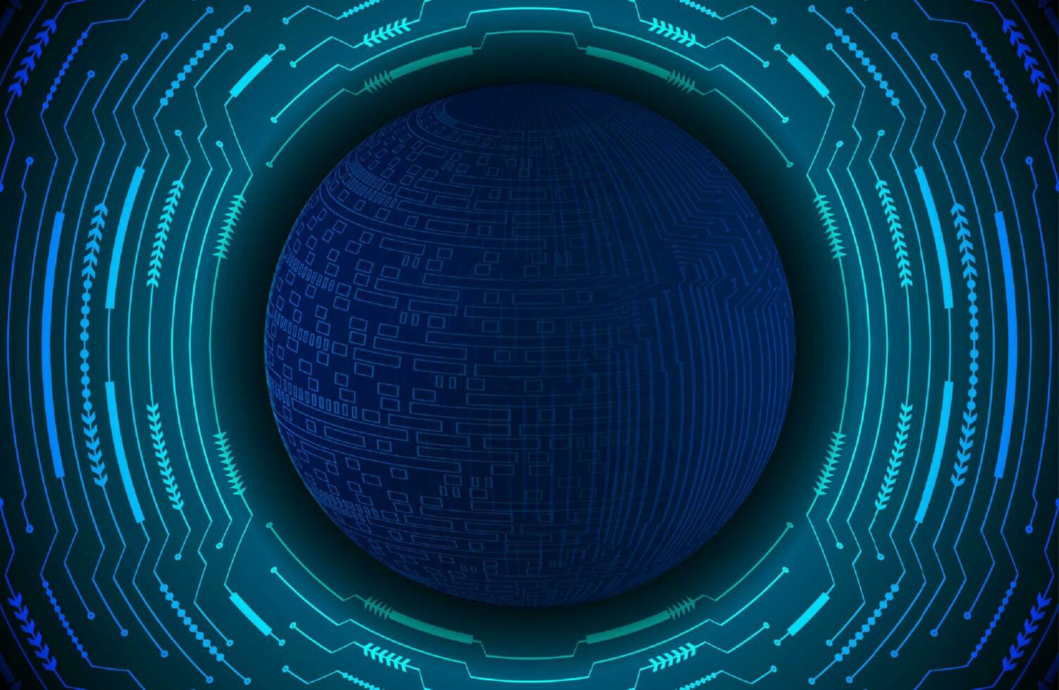 Modern Holographic Globe on Technology Background vector