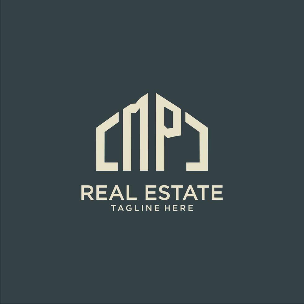 MP initial monogram logo for real estate design vector