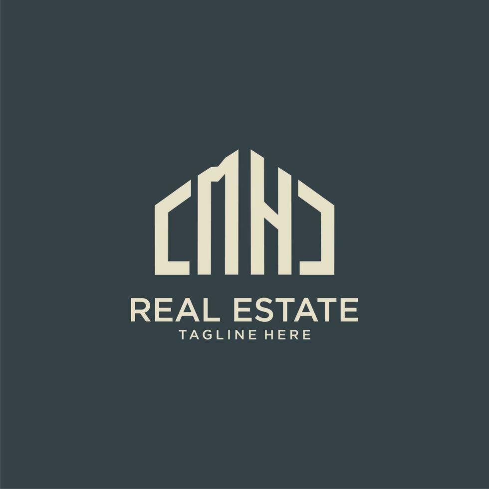 MH initial monogram logo for real estate design vector