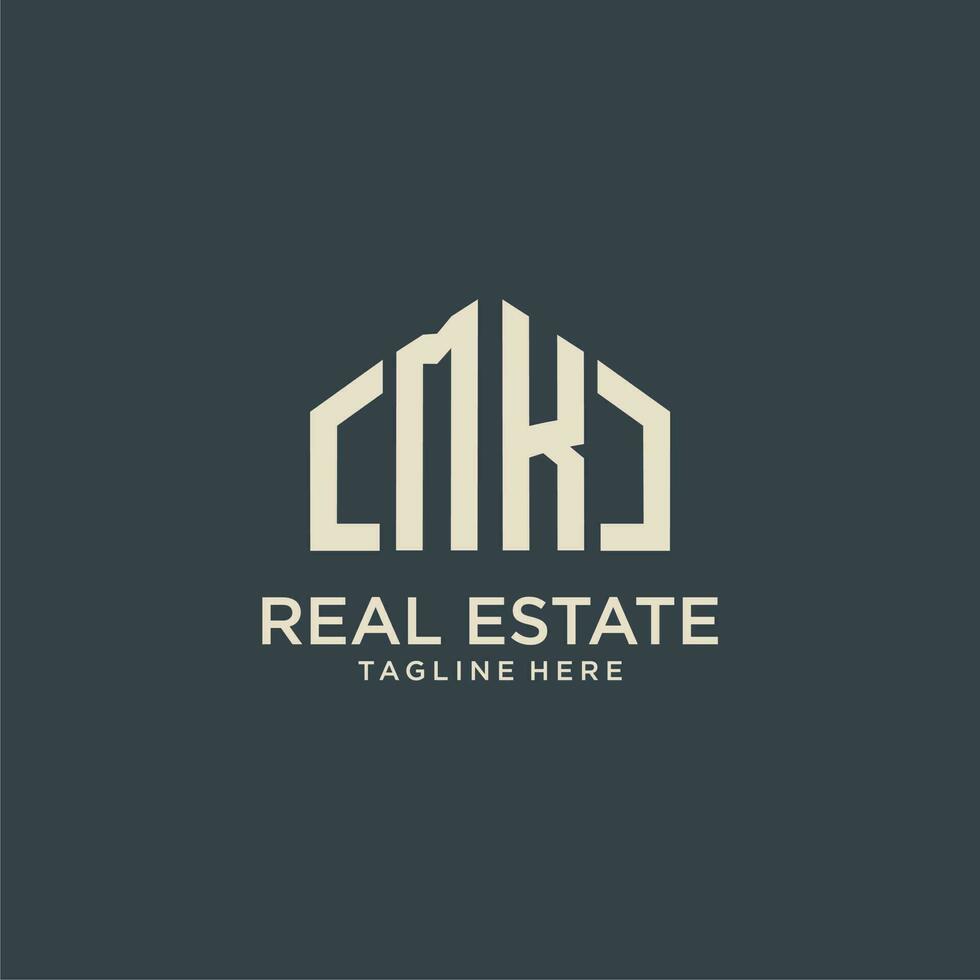 MK initial monogram logo for real estate design vector