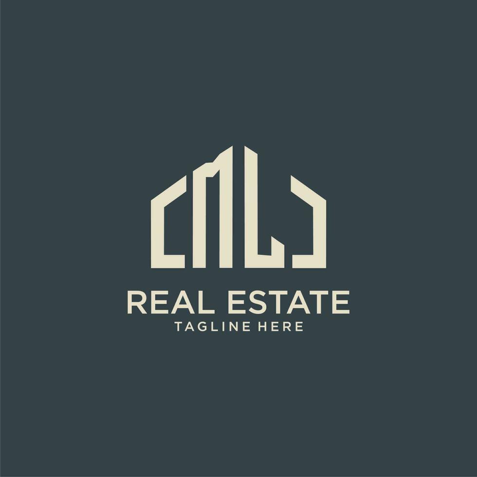 ML initial monogram logo for real estate design vector