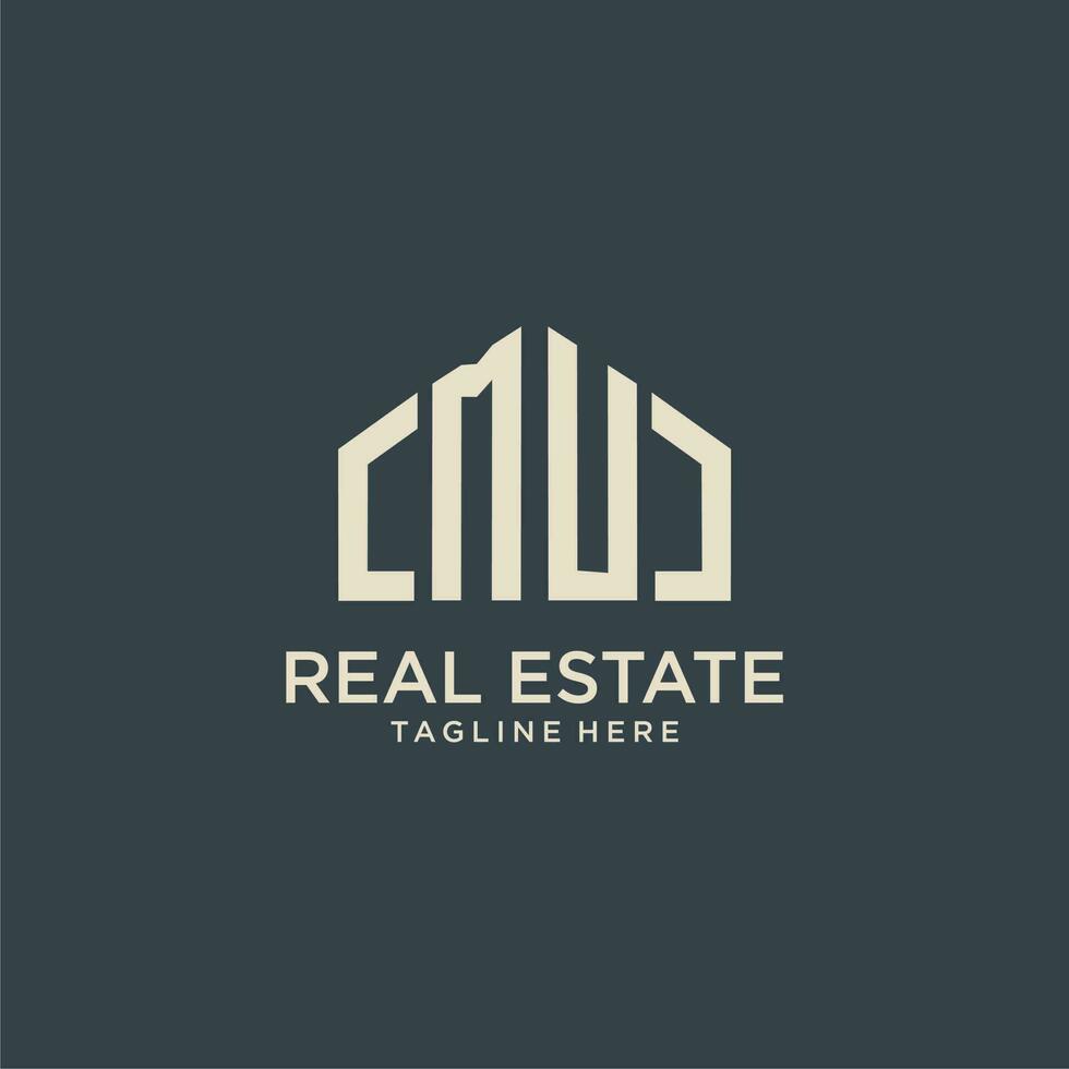 MU initial monogram logo for real estate design vector