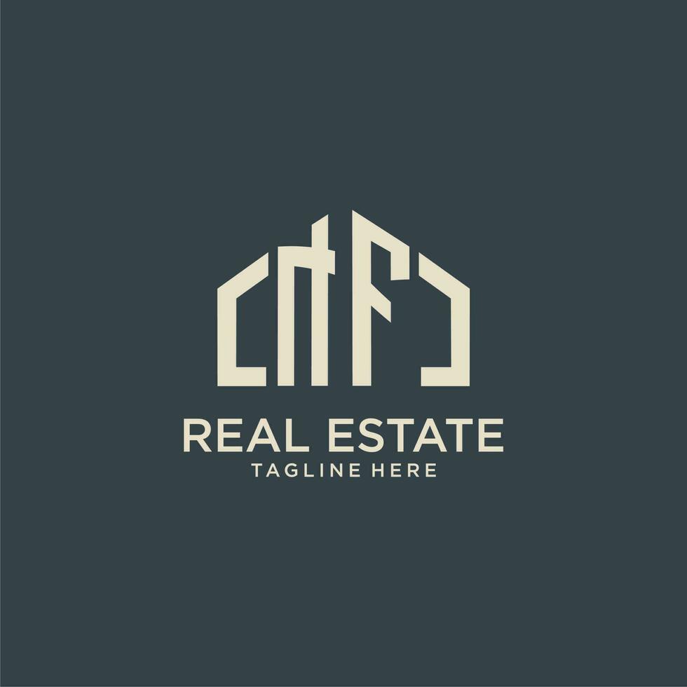 NF initial monogram logo for real estate design vector