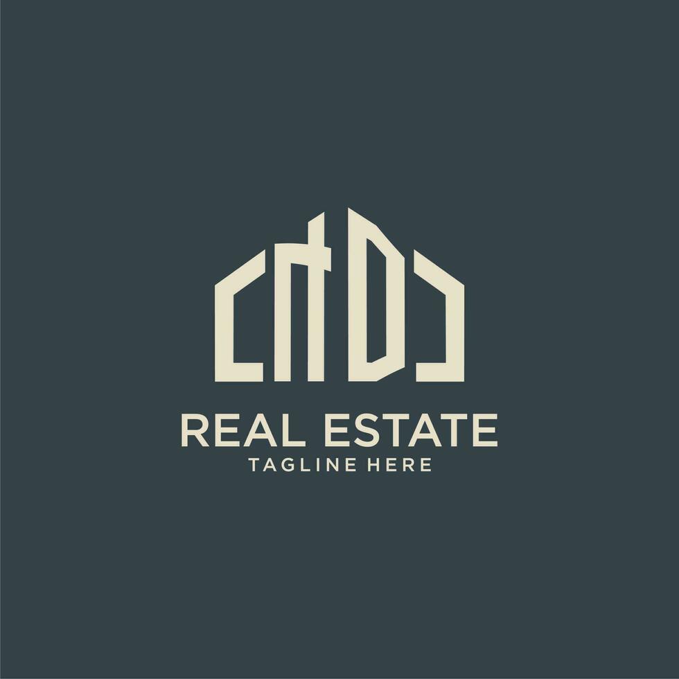 ND initial monogram logo for real estate design vector