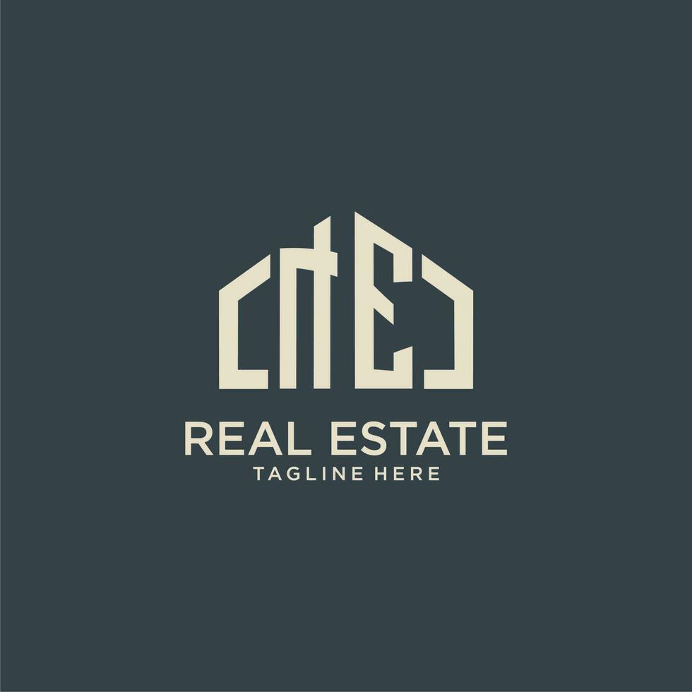 NE initial monogram logo for real estate design vector