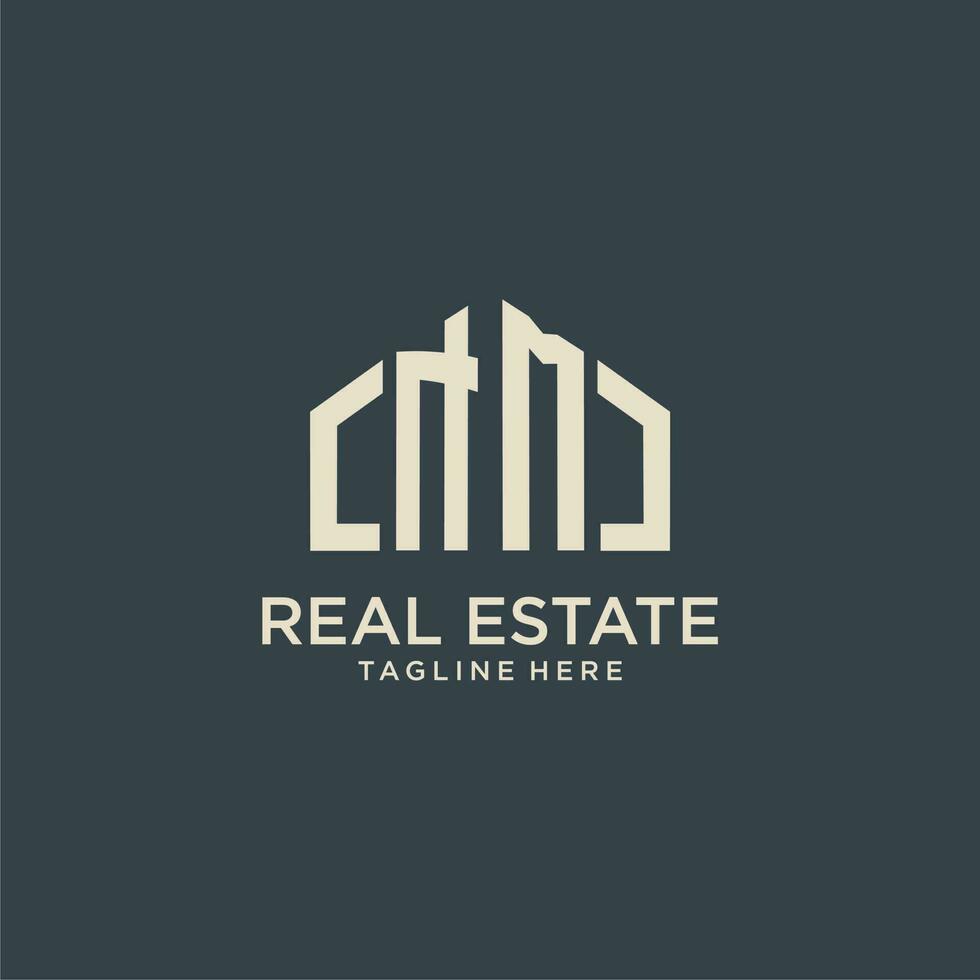 NM initial monogram logo for real estate design vector