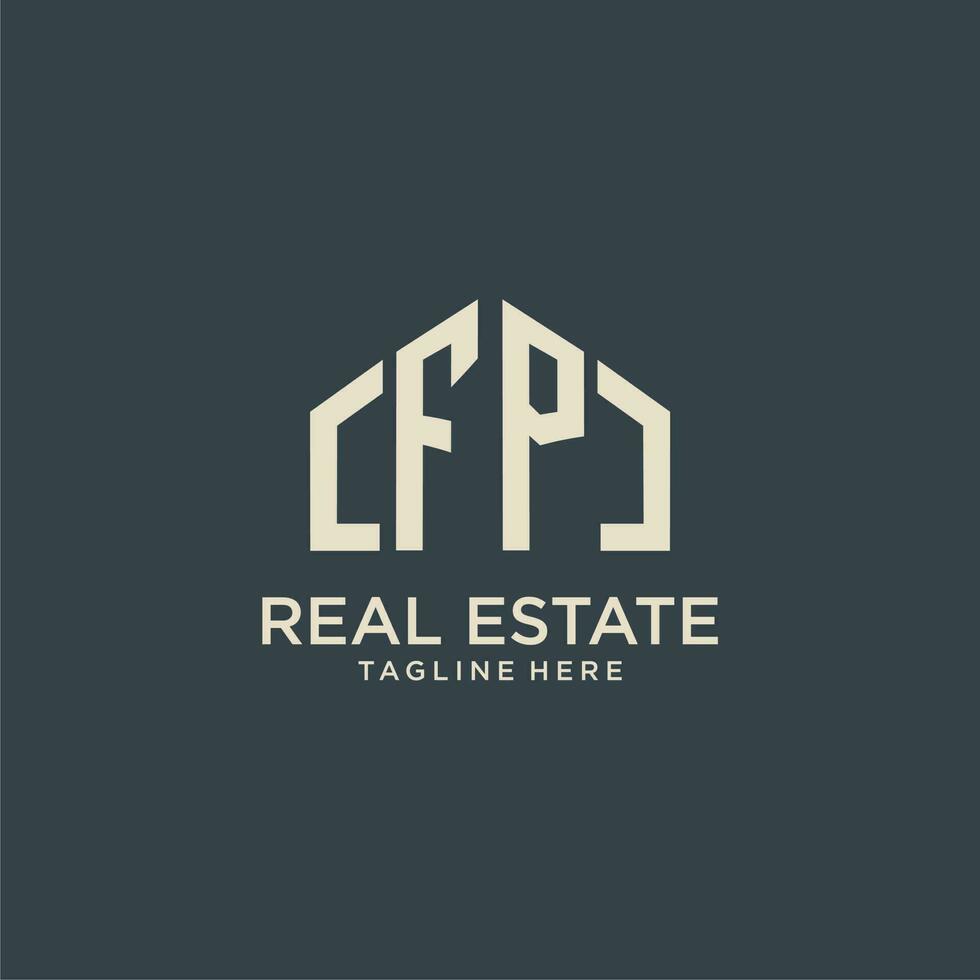 FP initial monogram logo for real estate design vector