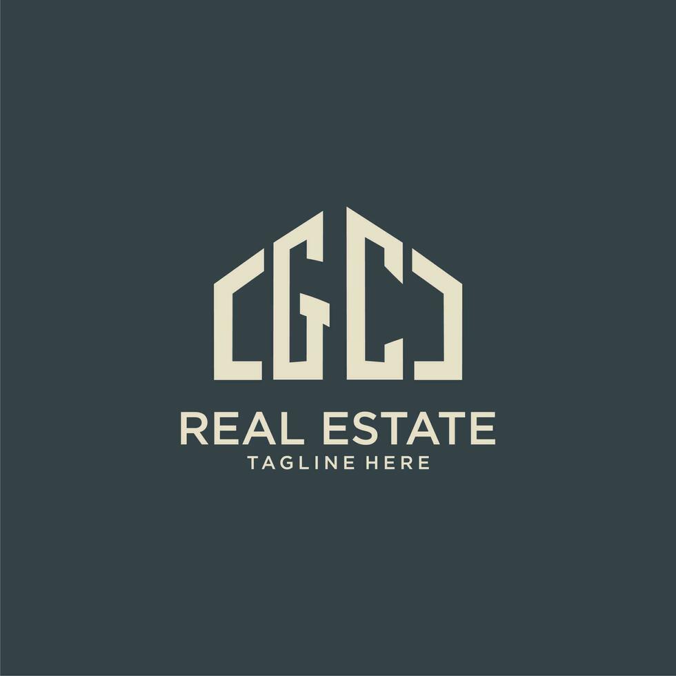 GC initial monogram logo for real estate design vector