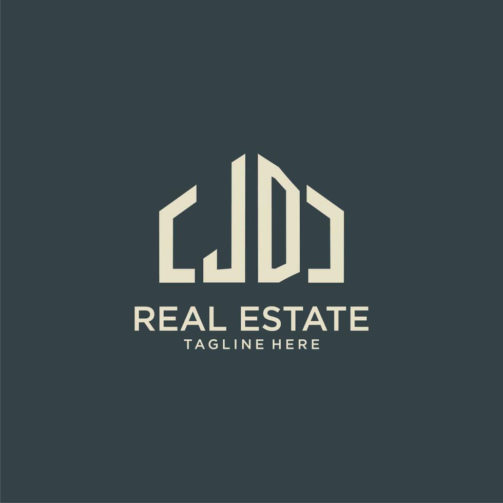 JD initial monogram logo for real estate design vector