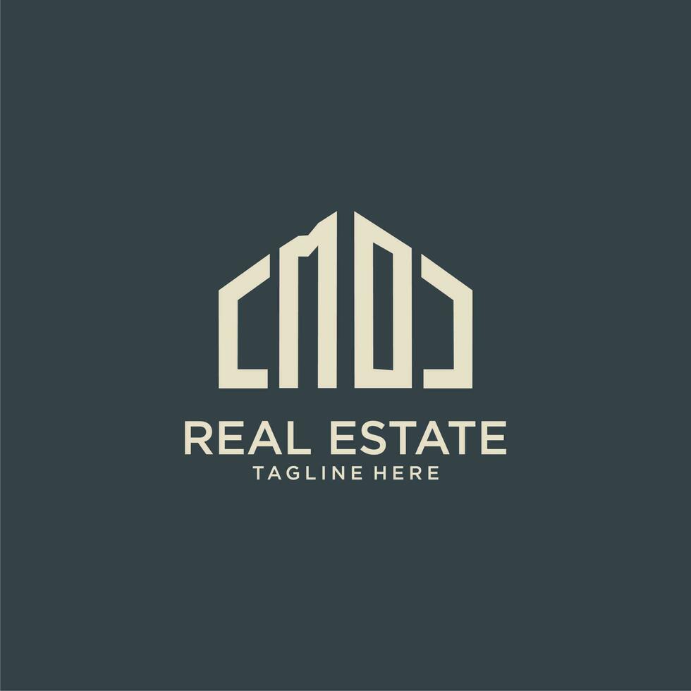 MO initial monogram logo for real estate design vector