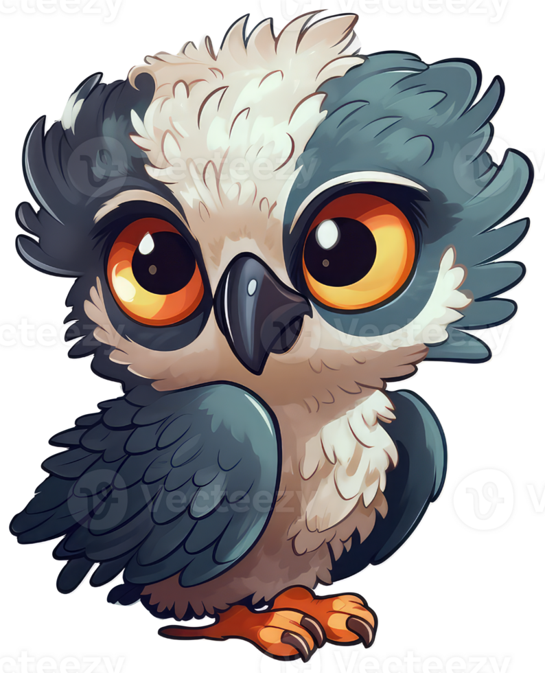 Funny and cute bird transparency sticker, Harpy Eagle. . png