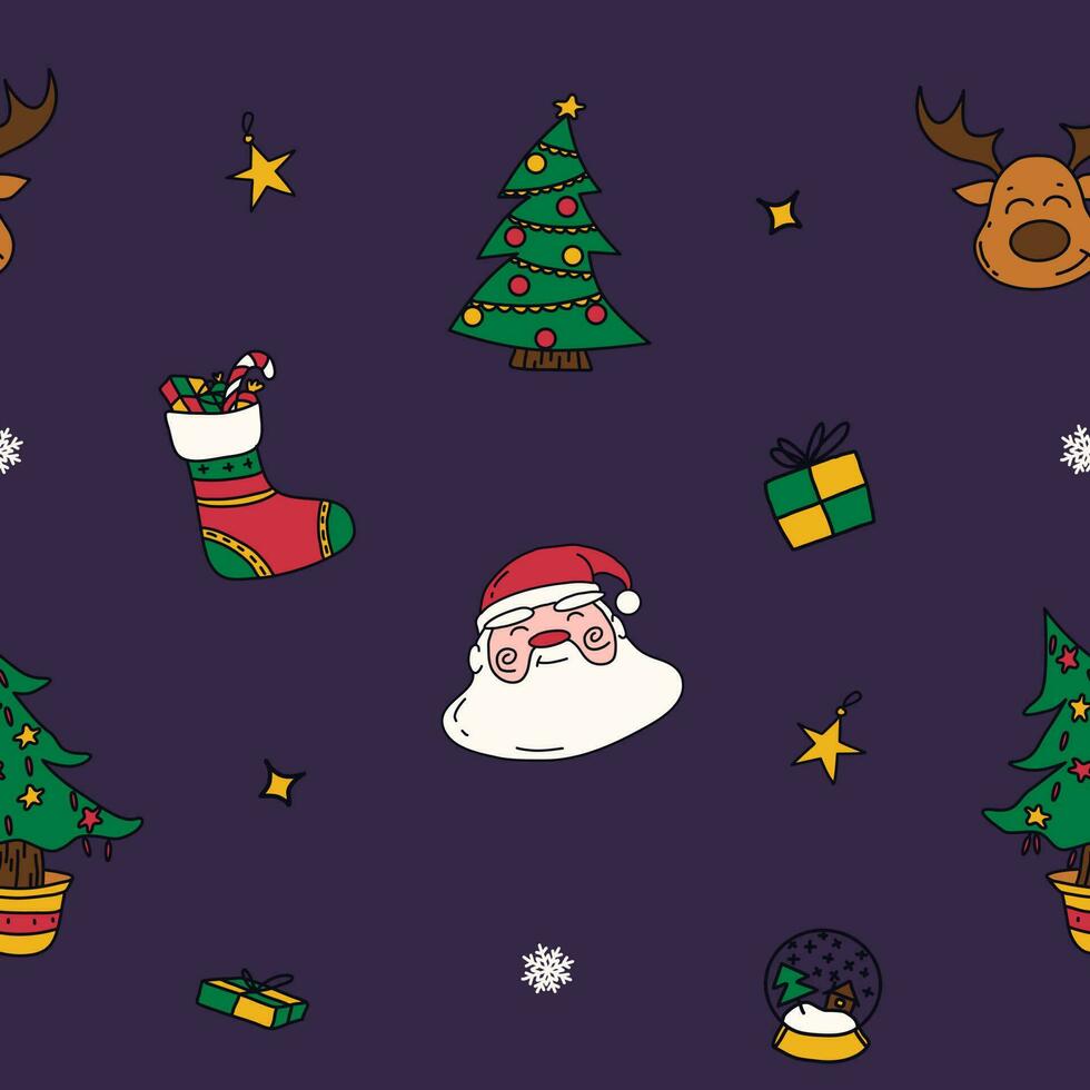 new year drawings icons, large set of festive clip-art graphics. Christmas design elements. vector