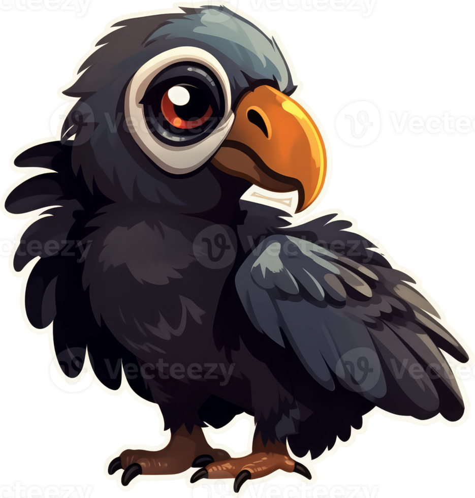 Funny and cute bird transparency sticker, Andean Condor. . png