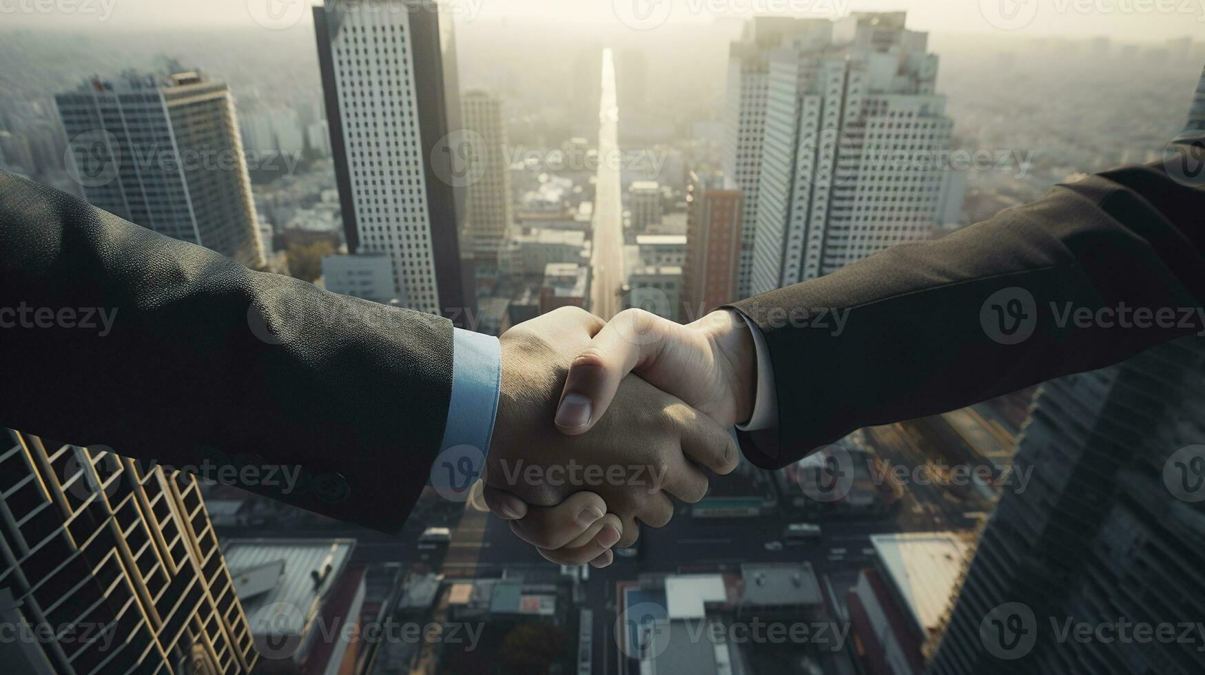 Close-up image of business people shaking hands at meeting or negotiation,Handshake concept,Business concept photo