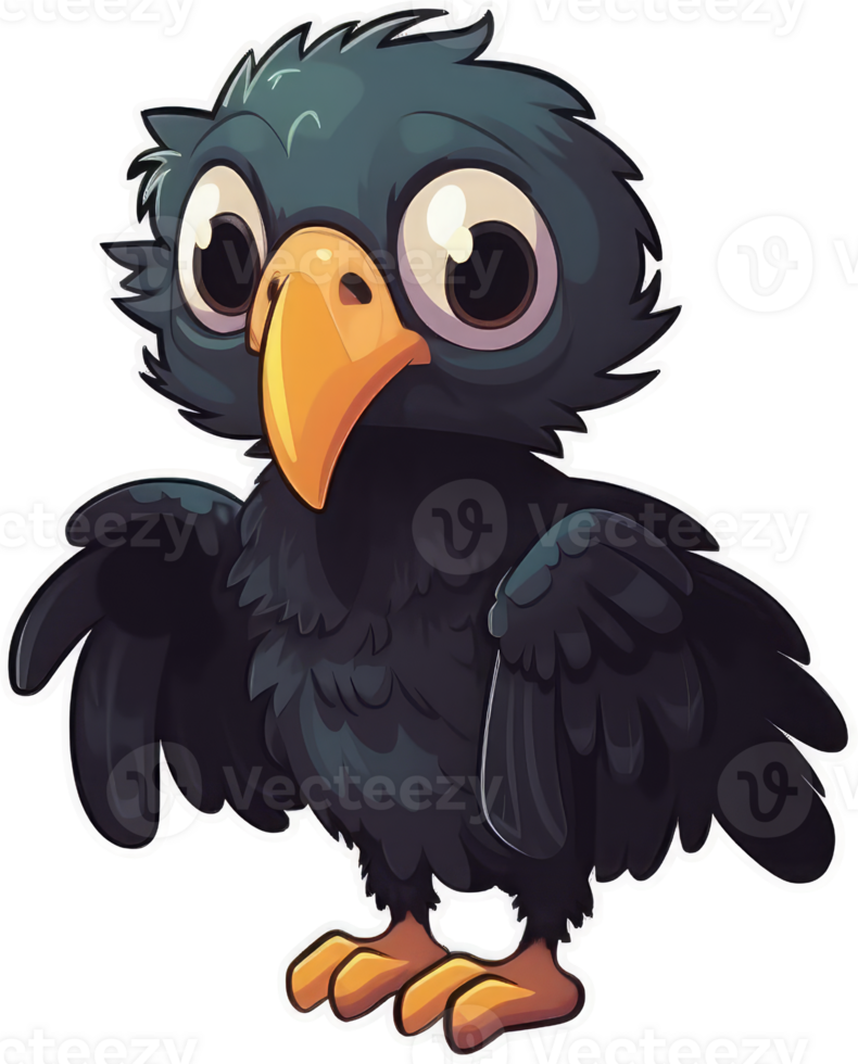 Funny and cute bird transparency sticker, Andean Condor. . png