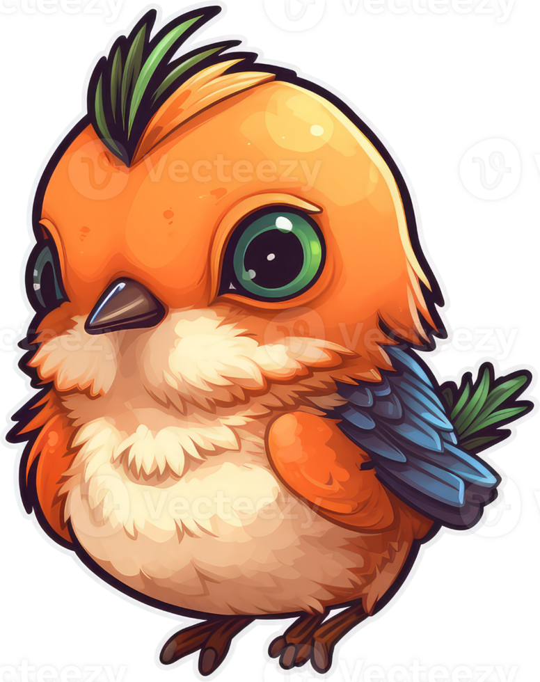 Funny and cute bird transparency sticker, Rufous Hummingbird. . png