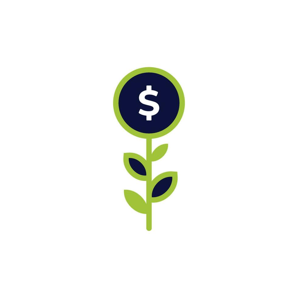 icon vector concept of Dollars on plants that grow metaphor for investment and savings deposits that bring profit. Can used for social media, website, web, poster, mobile apps