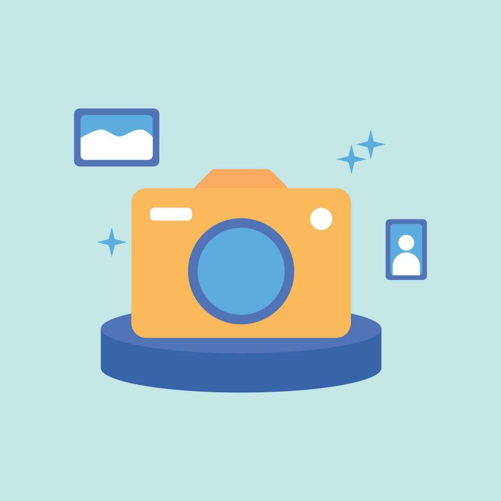 Flat design vector illustration part of modern office, dekstop, acconting, media, cyber security and camera