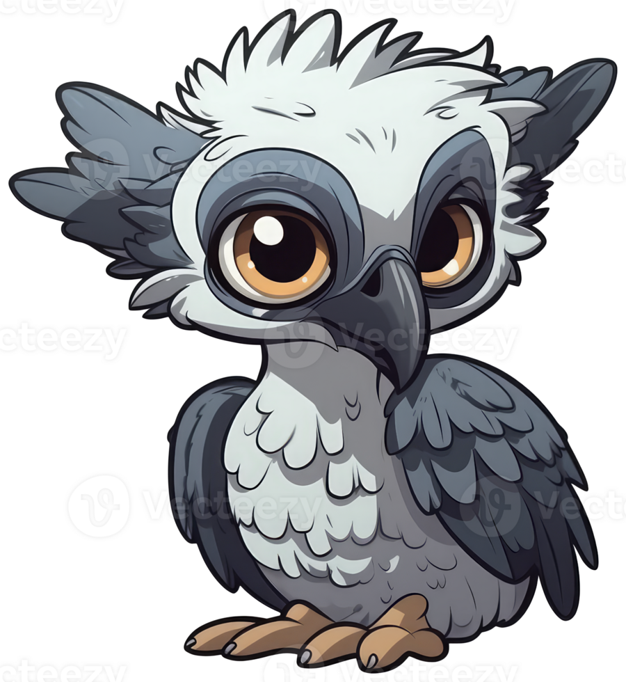 Funny and cute bird transparency sticker, Harpy Eagle. . png