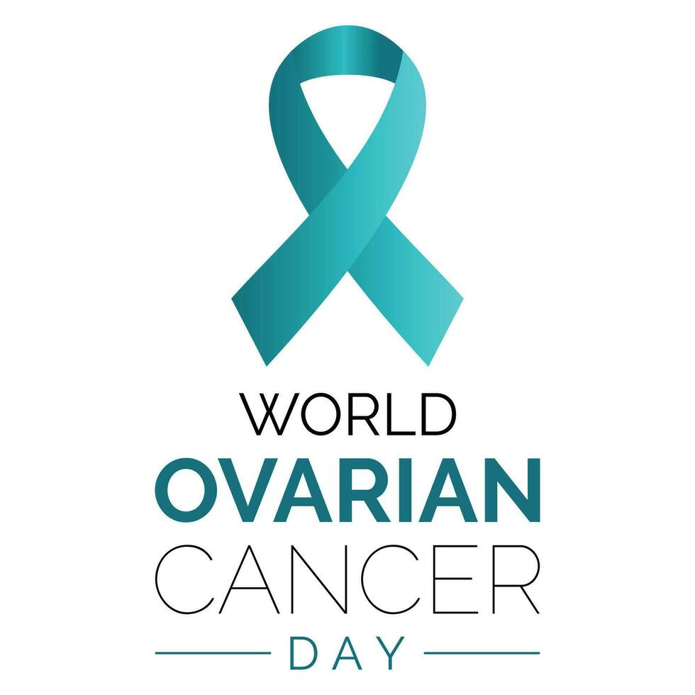 mundo ovario cáncer es observado cada año en mayo 8.es es relacionado areas de el falopio tubos y el peritoneo. vector ilustración eps 10