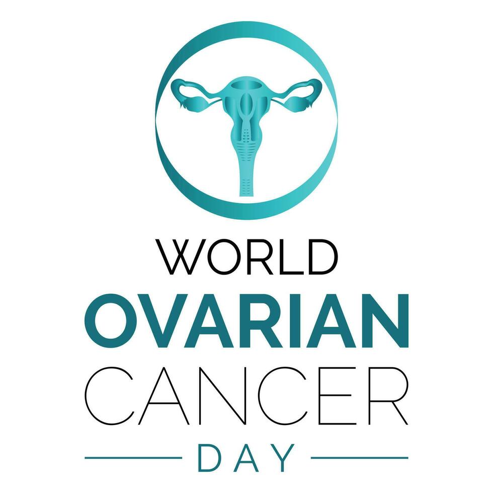 World Ovarian Cancer is observed every year on May 8.It is  related areas of the fallopian tubes and the peritoneum. Vector illustration eps 10.