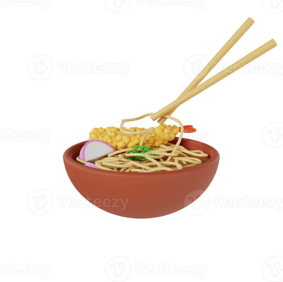 Toshikoshi soba icon 3d rendering illustration png