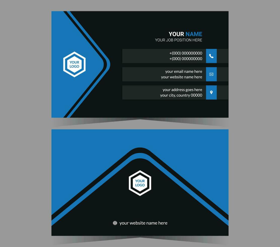 Corporate business card template vector modern creative and clean design.
