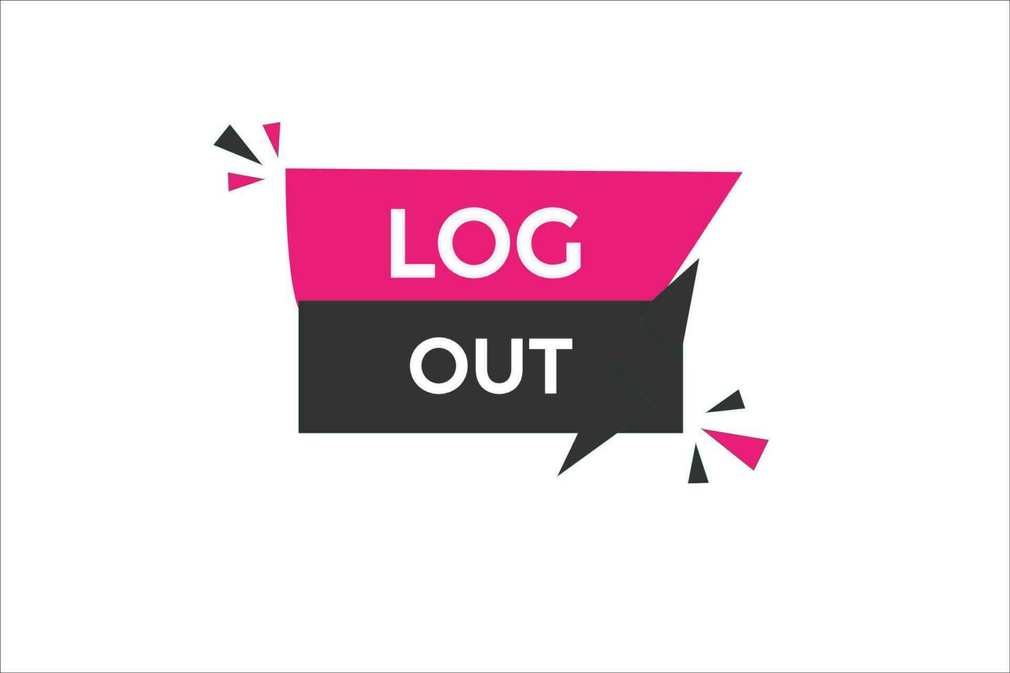 log out vectors.sign label bubble speech log out vector