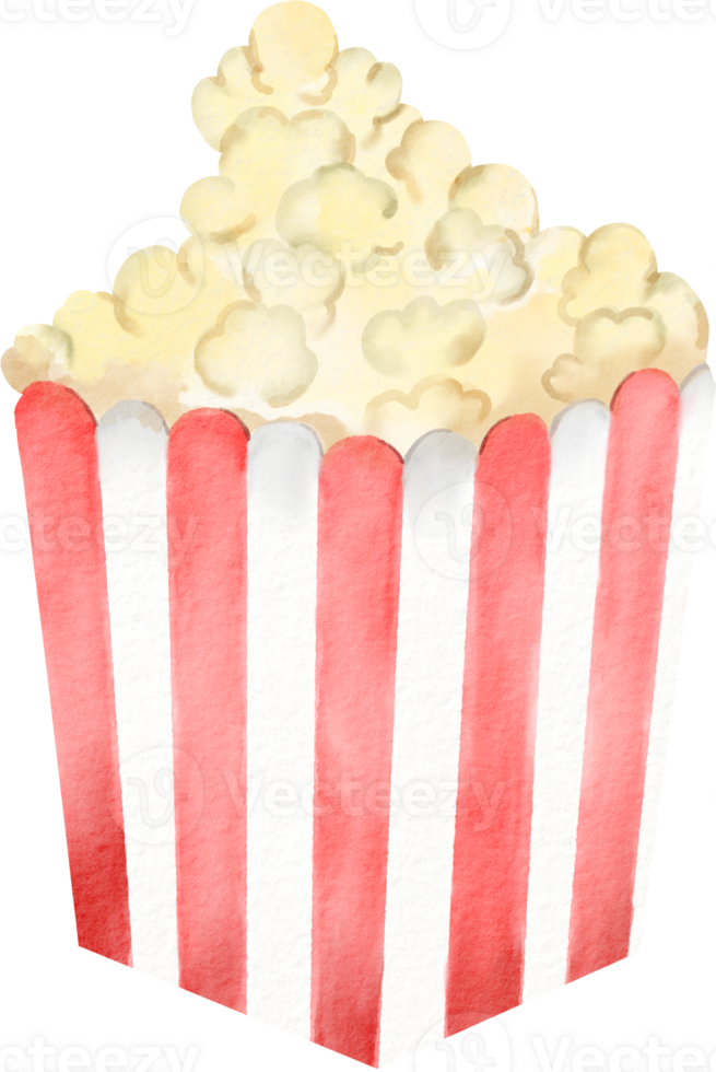watercolor popcorn clip art png