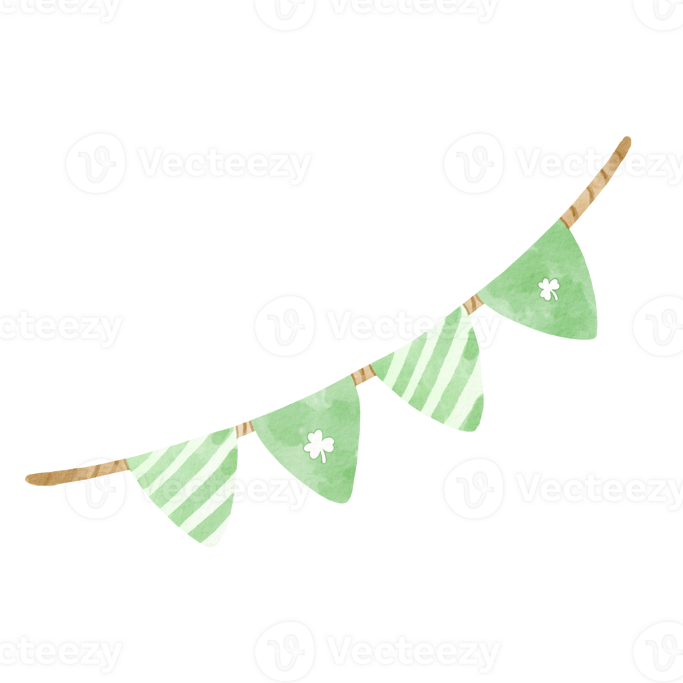 watercolor green garland png