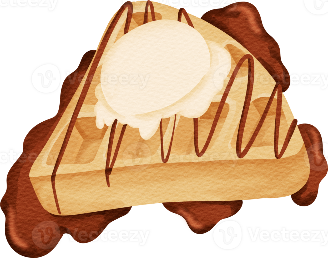 watercolor waffle dessert png