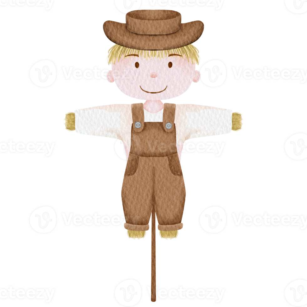 watercolor scarecrow farm png