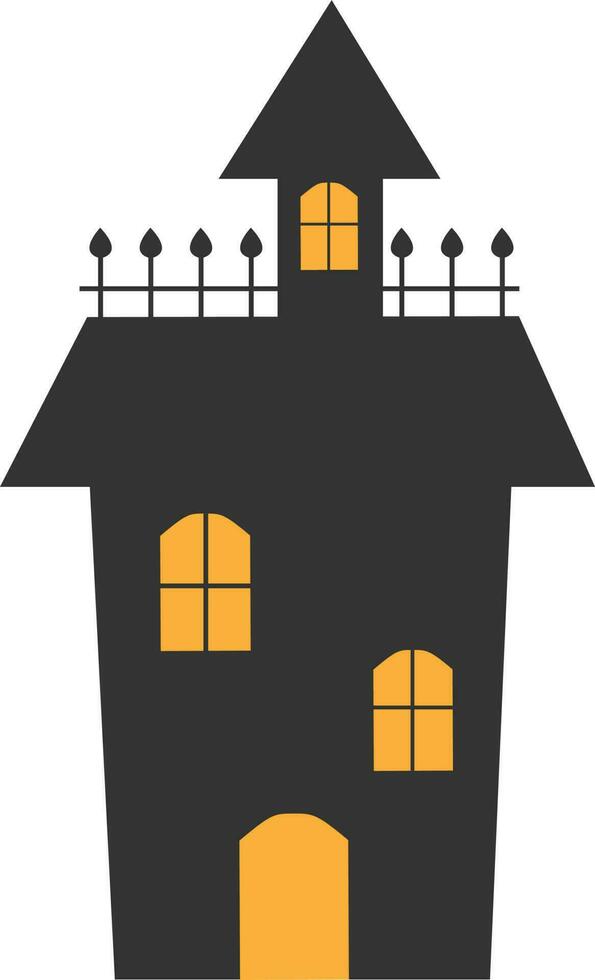 Vector illustration of haunting house in cartoon style for Halloween design