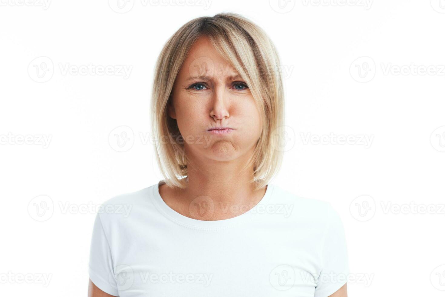 Picture of blonde woman over back isolated background photo