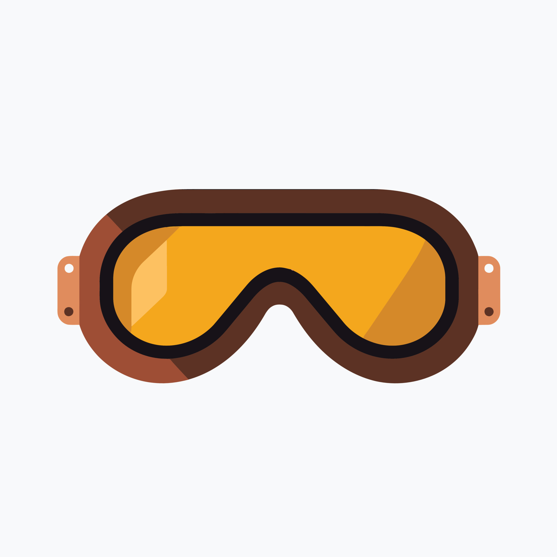 Ski goggles icon. Vector illustration. Flat design. 23413987 Vector Art