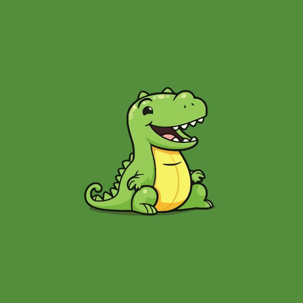 Cute kawaii crocodile chibi mascot vector cartoon style