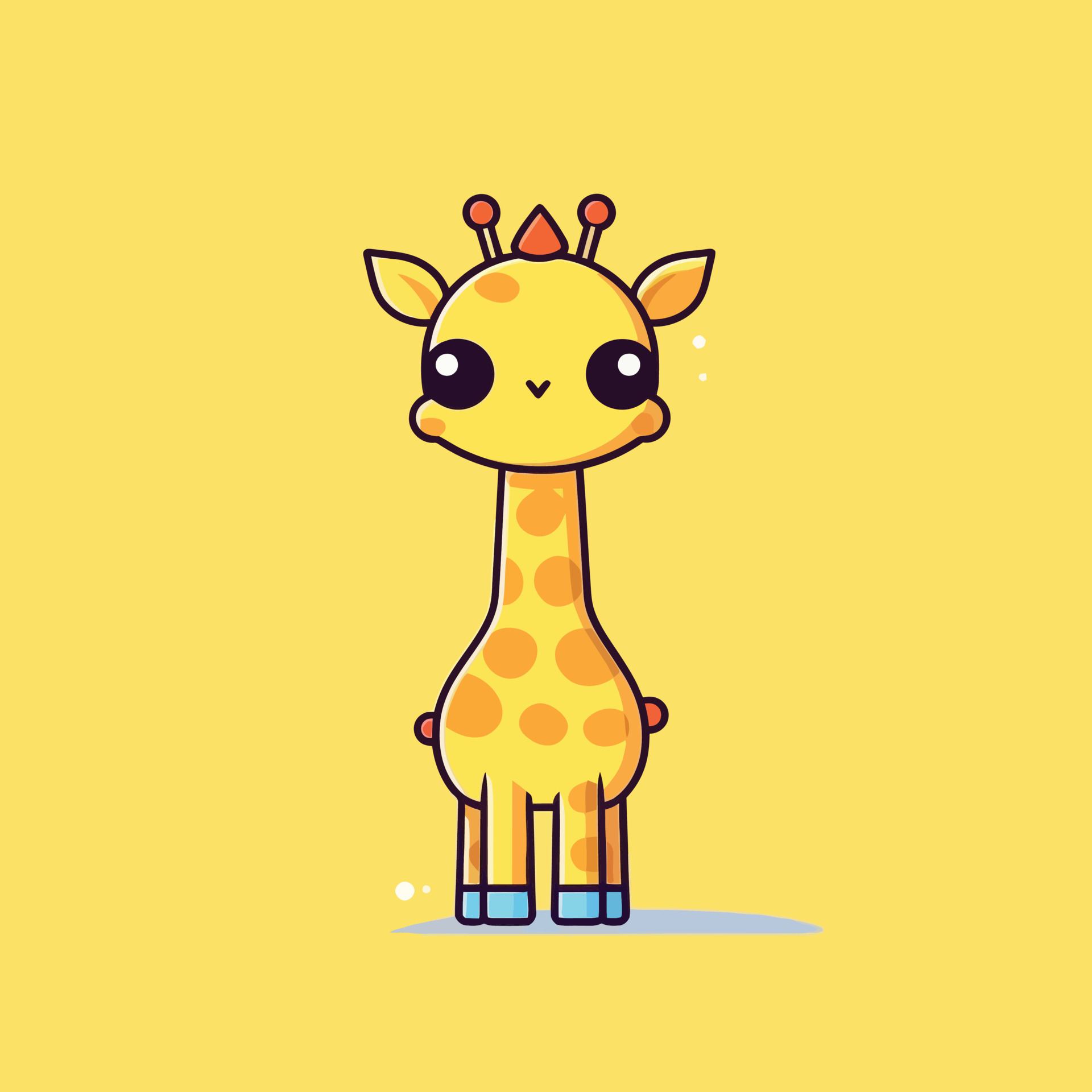 Cute kawaii giraffe chibi mascot vector cartoon style 23414349 Vector