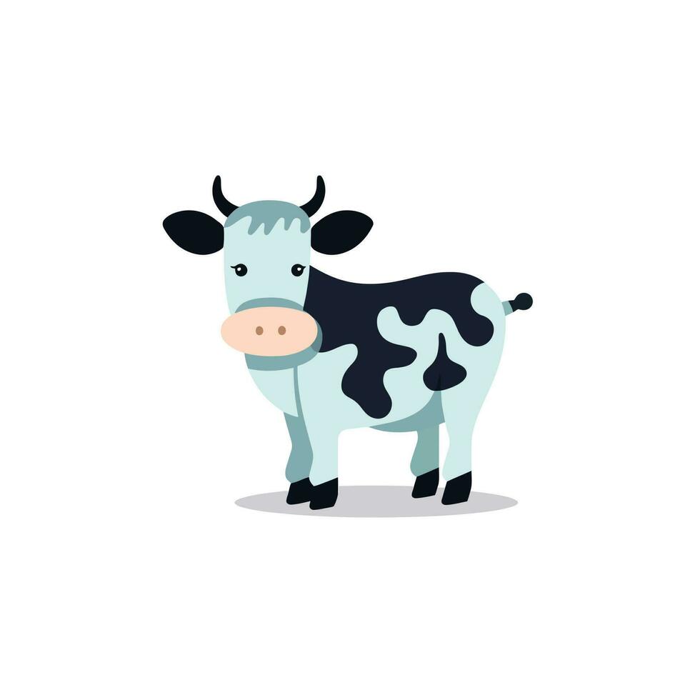 The cow goes moo. Vector illustration of a mooing cow in simple children's style.