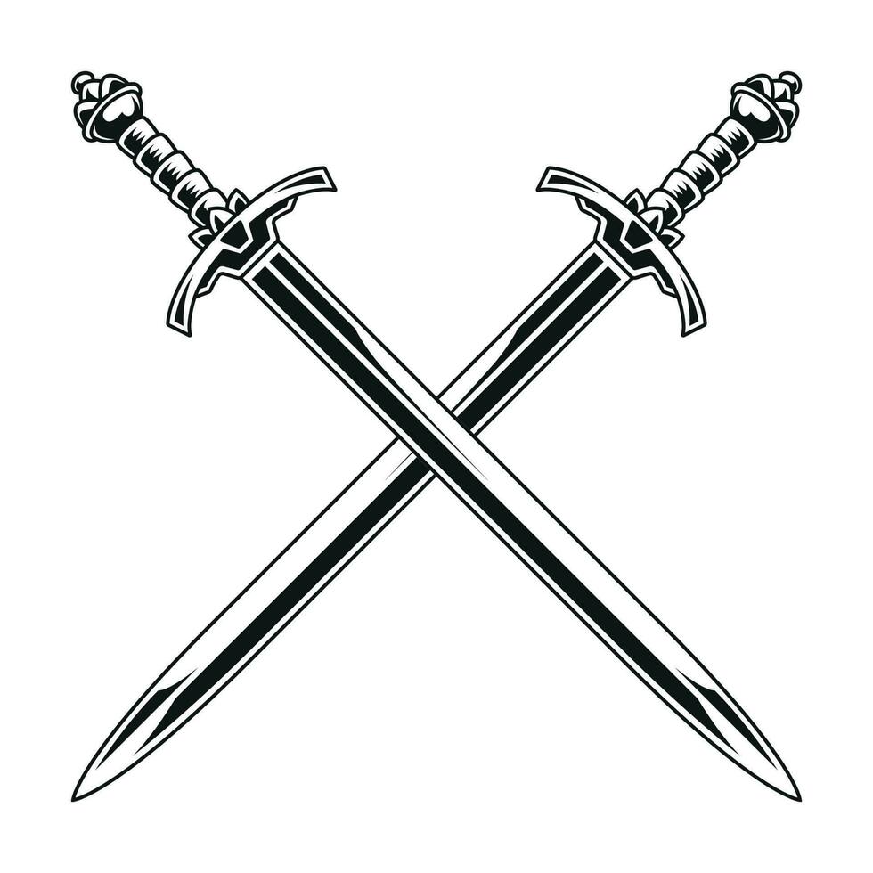 Medieval Crossed Swords Vector