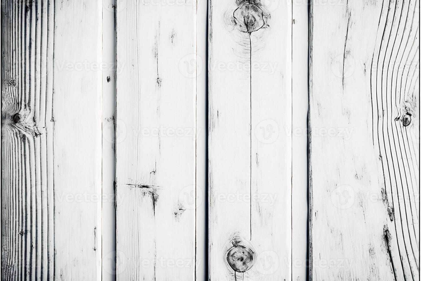 White stained wooden boards with knots. Old wood background or texture. illustration. photo