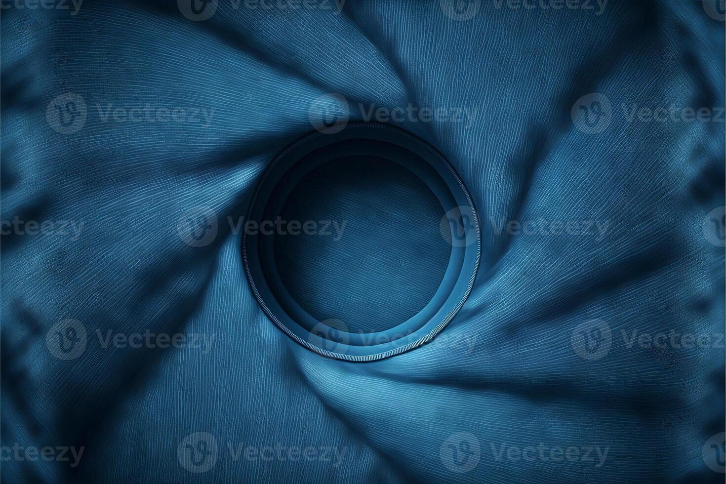 Abstract blue background with denim texture and a circle in the center. illustration. photo