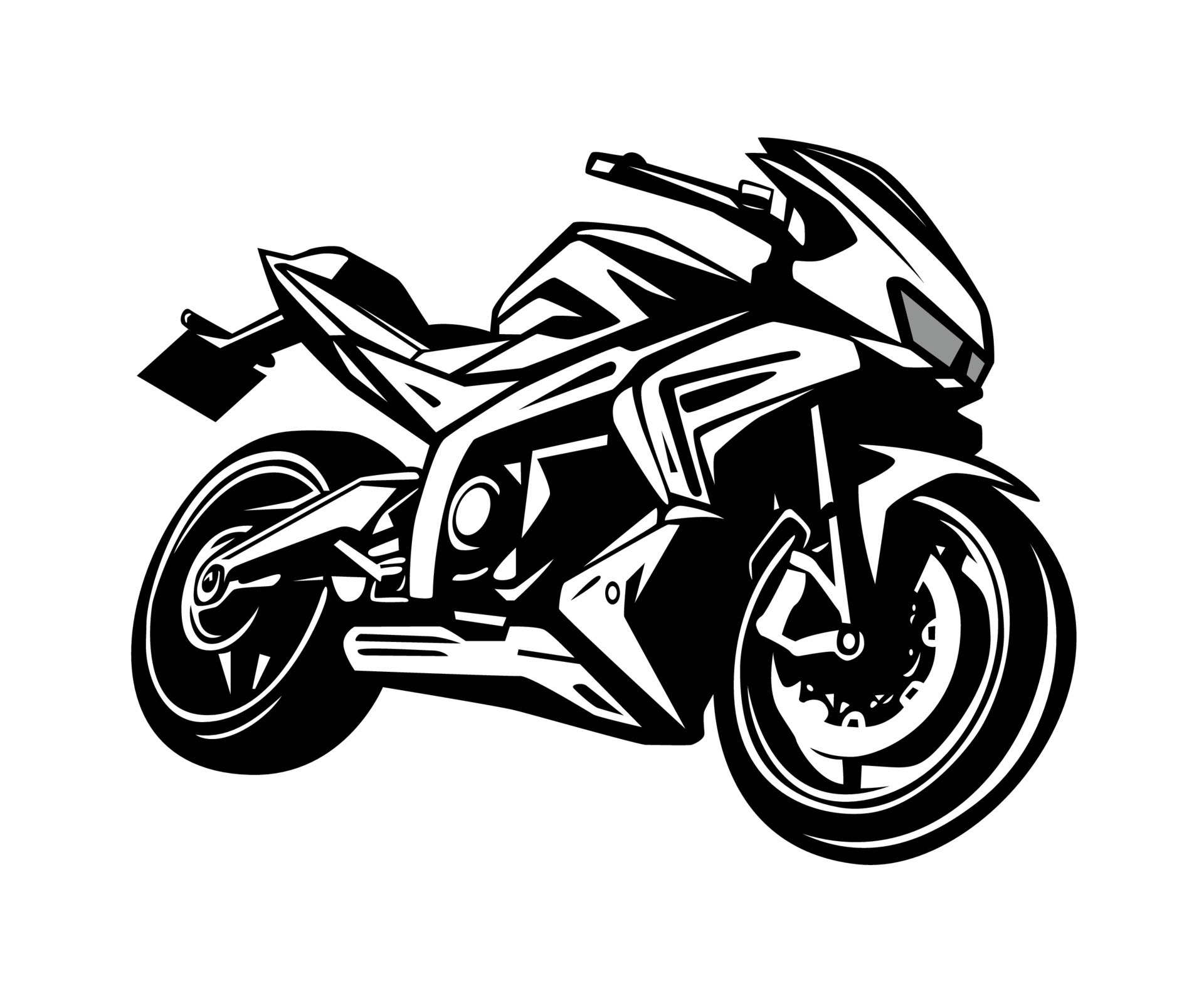 Black motorcycle silhouette. Vector Illustration 23415071 Vector Art at