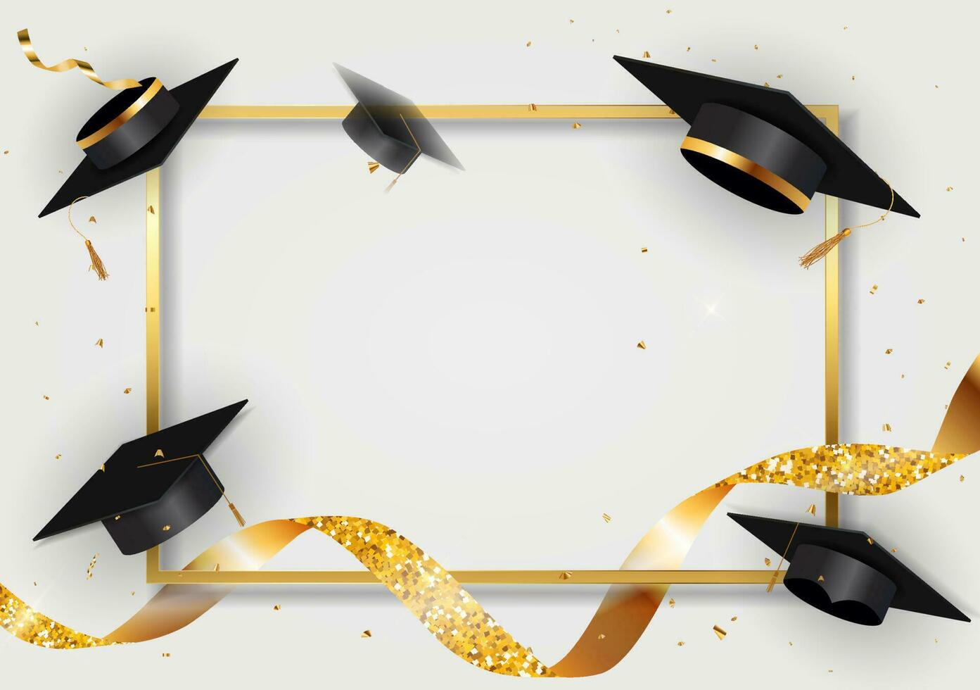 Happy Graduation Greeting Background Vector Illustration