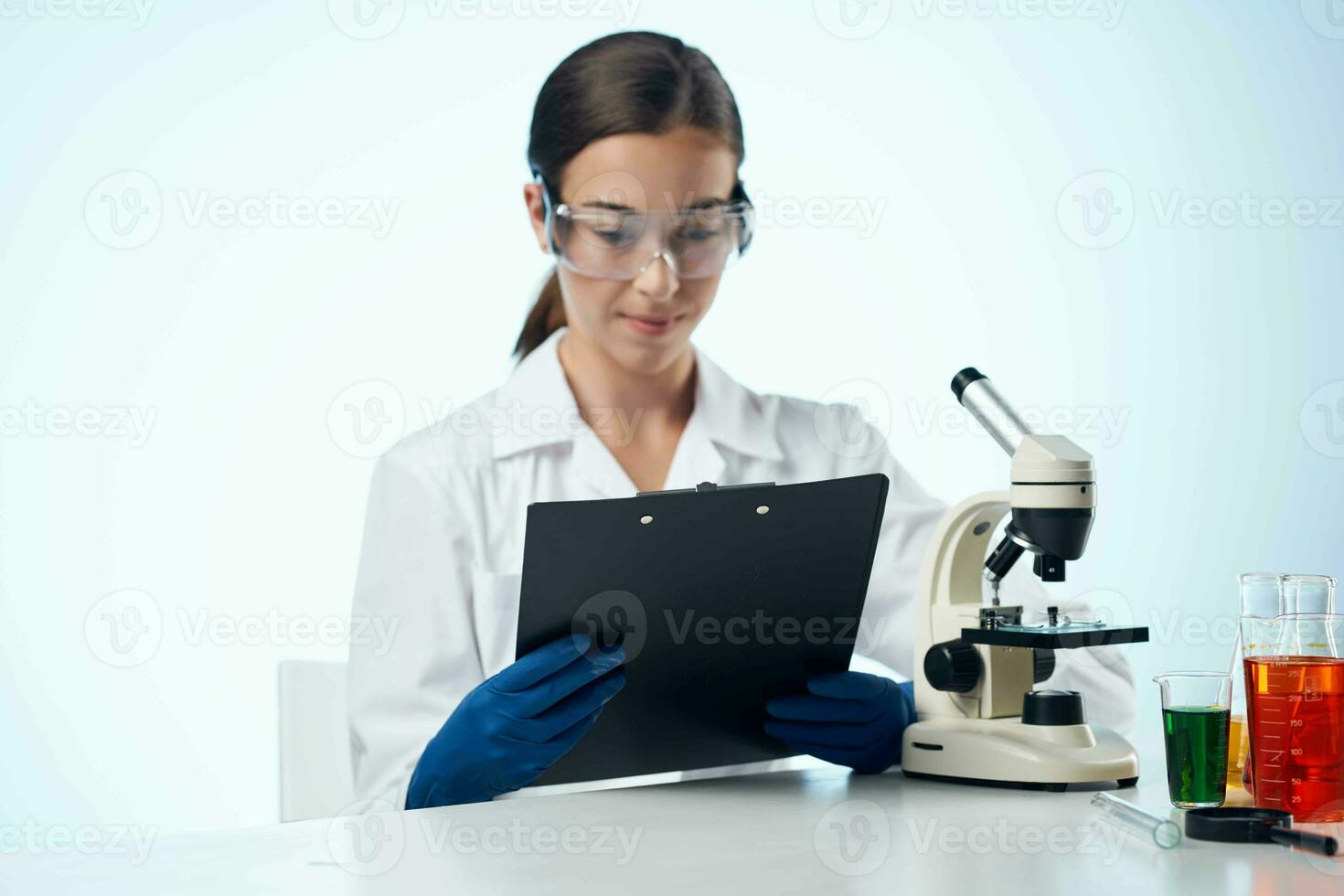 female doctor science research experiments photo