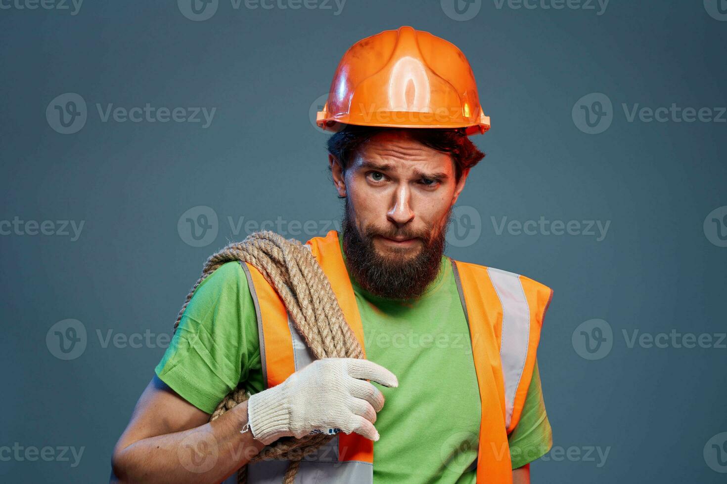 man in working construction uniform safety professional cropped view photo