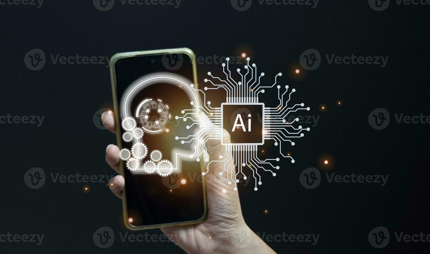 The concept of developing an artificial intelligence system that can interact with humans and be used in the industry 5.0 system. photo